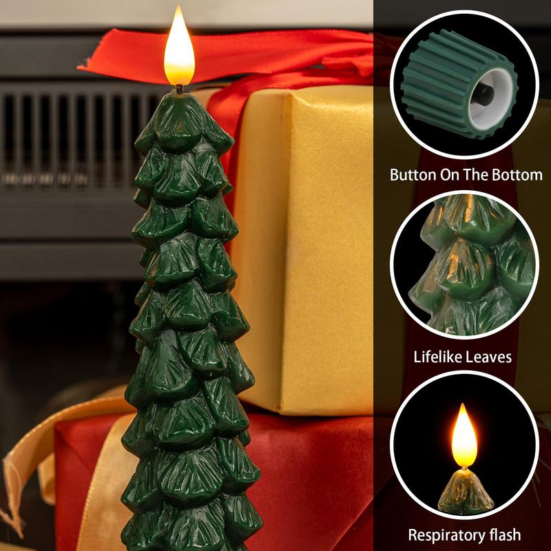 Candles Flameless Window Candles with Remote, 9.7" Battery Operated 3D Wick LED Flickering Taper Candle for Home, Wedding, Party Decorations